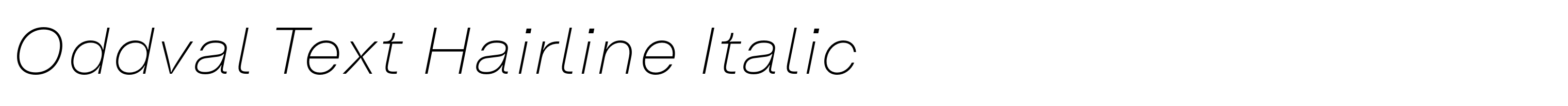 Oddval Text Hairline Italic